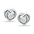 Cubic Zirconia Heart Solitaire Stud Earrings in Sterling Silver, Created for Macy's
