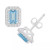 Aquamarine (1 ct. t.w.) & Diamond (1/5 ct. t.w.) Stud Earrings in Sterling Silver (Also in Opal)