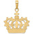 Sovereign Crown Charm Pendant in 14k Gold & White Rhodium Plated