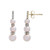 Cultured Freshwater Pearl (4mm, 5mm, 6mm) & Diamond (1/10 ct. tw.) Graduated Earrings in 14K Yellow Gold