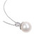 Cultured Freshwater Pearl (11mm) & Diamond (1/10 ct. t.w.) 17" Pendant Necklace in 10k White Gold