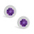 Amethyst (1-1/2 ct. t.w.) and Diamond (1/5 ct. t.w.) Halo Studs in Sterling Silver