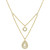 Cubic Zirconia Circle & Teardrop Layered 18" Pendant Necklace in 14k Gold-Plated Sterling Silver
