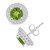 Peridot (1-7/8 ct. t.w.) and Diamond (1/2 ct. t.w.) Halo Stud Earrings in 14K White Gold