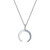 Blue Topaz (1/5 ct.t.w) Moon Pendant Necklace in Sterling Silver
