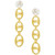 Cultured Freshwater Button Pearl (5 - 5-1/2mm) Mariner Link Chain Drop Earrings in 14k Gold-Plated Sterling Silver