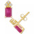 Ruby (1-3/8 ct. t.w.) & Diamond (1/8 ct. t.w.) Crown Stud Earrings in 14k Gold (Also in Emerald & Tanzanite)