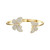 Sterling Silver 14k Gold Plated with Cubic Zirconia French Pave Butterfly Open Cuff Bangle Bracelet