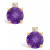 Amethyst (1/2 ct. t.w.) and Diamond Accent Stud Earrings in 14K Yellow Gold