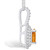 Citrine (7/8 Ct. T.W.) and Diamond (3/8 Ct. T.W.) Halo Pendant Necklace in 14K White Gold