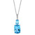 Swiss Blue Topaz (9-1/10 ct. t.w.) & Diamond (1/20 ct. t.w.) 18" Pendant Necklace in 14k White Gold