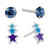 2-Pc. Set Crystal Solitaire & Enamel Star Stud Earrings in Sterling Silver, Created for Macy's