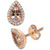 Morganite (1-1/10 ct. t.w.) & Diamond (1/8 ct. t.w.) Teardrop Halo Stud Earrings in 14k Rose Gold
