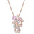 Pink Cultured Freshwater Pearl (7 & 8-1/2mm) & Multi-Gemstone (2-1/3 ct. t.w.) Flower Cluster 18" Pendant Necklace in 18K Rose Gold-Plated Sterling Silver