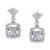 Cubic Zirconia Cushion Halo Drop Earrings in Sterling Silver, Created for Macy's