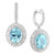 EFFY® Aquamarine (9-1/3 ct. t.w.) & Diamond (1-3/4 ct. t.w.) Halo Drop Earrings in 14k White Gold