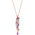 Multi-Gemstone (1-1/2 ct. t.w.) & Diamond (1/3 ct. t.w.) Long Swirled Pendant Necklace in 14k Rose Gold, 18" + 2" extender