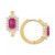 Ruby (1-3/8 ct. t.w.) & Diamond (1/3 ct. t.w.) Hoop Earrings in 14k Gold (Also in Emerald & Sapphire)