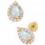 Lab-Created Opal (1/10 ct. t.w.) & Lab-Created White Sapphire (1/6 ct. t.w.) Pear Halo Stud Earrings