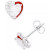 Cubic Zirconia Heart Stud Earrings in Sterling Silver or 14k Gold over Sterling Silver