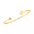 Initial Elle Cuff Bangle Bracelet in 14K Gold-Plated Sterling Silver