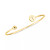 Initial Elle Cuff Bangle Bracelet in 14K Gold-Plated Sterling Silver