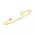 Initial Elle Cuff Bangle Bracelet in 14K Gold-Plated Sterling Silver