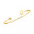 Initial Elle Cuff Bangle Bracelet in 14K Gold-Plated Sterling Silver