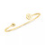Initial Elle Cuff Bangle Bracelet in 14K Gold-Plated Sterling Silver
