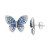 Denim Ombré (1-3/4 ct. t.w.) & White Sapphire (1/2 ct. t.w.) Butterfly Stud Earrings in 14k White Gold