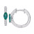 Emerald (1/2 ct. t.w.) & Diamond (1/4 ct. t.w.) Small Hoop Earrings in 14k White Gold, 0.625" (Also in Ruby & Sapphire)