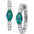 Emerald (1/2 ct. t.w.) & Diamond (1/4 ct. t.w.) Small Hoop Earrings in 14k White Gold, 0.625" (Also in Ruby & Sapphire)