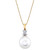 Cultured Freshwater Pearl (11mm) & Diamond (1/10 ct. t.w.) 18" Pendant Necklace in 14k Gold