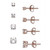 Cubic Zirconia 4-Pc. Set Graduated Stud Earrings in 18k Yellow or Rose Gold  over Sterling Silver