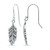 Cubic Zirconia Pave Feather Drop Earrings in Sterling Silver
