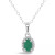 Aquamarine (3/8 ct. t.w.) and Diamond Accent Pendant Necklace in Sterling Silver (Also Available in Emerald)