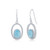 Sterling Silver Oval Larimar with CZ Earrings