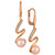 Pink Cultured Freshwater Pearl (8mm) and Diamond (1/10 ct. t.w.) Drop Earrings in 14k Rose Gold