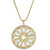 Mother-of-Pearl & Cubic Zirconia Flower Disc Pendant Necklace in 14k Gold-Plated Sterling Silver, 27" + 1" extender