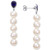Cultured Freshwater Pearl (7 - 7-1/2mm) & Lab-Created Blue Sapphire (2-1/3 ct. t.w.) Linear Drop Earrings in Sterling Silver