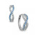 White and Blue Cubic Zirconia Infinity Huggie Hoop Earrings in Sterling Silver