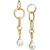 Cultured Freshwater Pearl (8-9mm) Chain Link Drop Earrings in 14k Gold