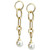 Cultured Freshwater Pearl (8-9mm) Chain Link Drop Earrings in 14k Gold
