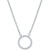 Diamond Accent Circle Pendant Necklace in Sterling Silver, 16" + 2" extender