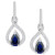 Emerald (7/8 ct. t.w.) & Diamond (1/5 ct. t.w.) Pear Halo Drop Earrings in 14K Gold (Also in Sapphire)