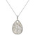 Caged Teardrop of Genuine White Mother of Pearl Pendant Set in Sterling Silver