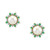 Cultured Freshwater Pearl (8mm), Emerald (5/8 ct. t.w.) & Diamond (1/8 ct. t.w.) Stud Earrings in 10k Gold
