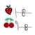Children's 2-Pc. Set Enamel Strawberry & Cherry Stud Earrings in Sterling Silver