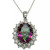 Amethyst (10 ct. t.w.) & White Topaz (2 ct. t.w.) Oval Halo 18" Pendant Necklace in Sterling Silver (Also in Mystic Quartz & Green Amethyst)