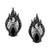 Onyx & Black & White Diamond (1/5 ct. t.w.) Villains Maleficent Stud Earrings in Black Rhodium Plated Sterling Silver
